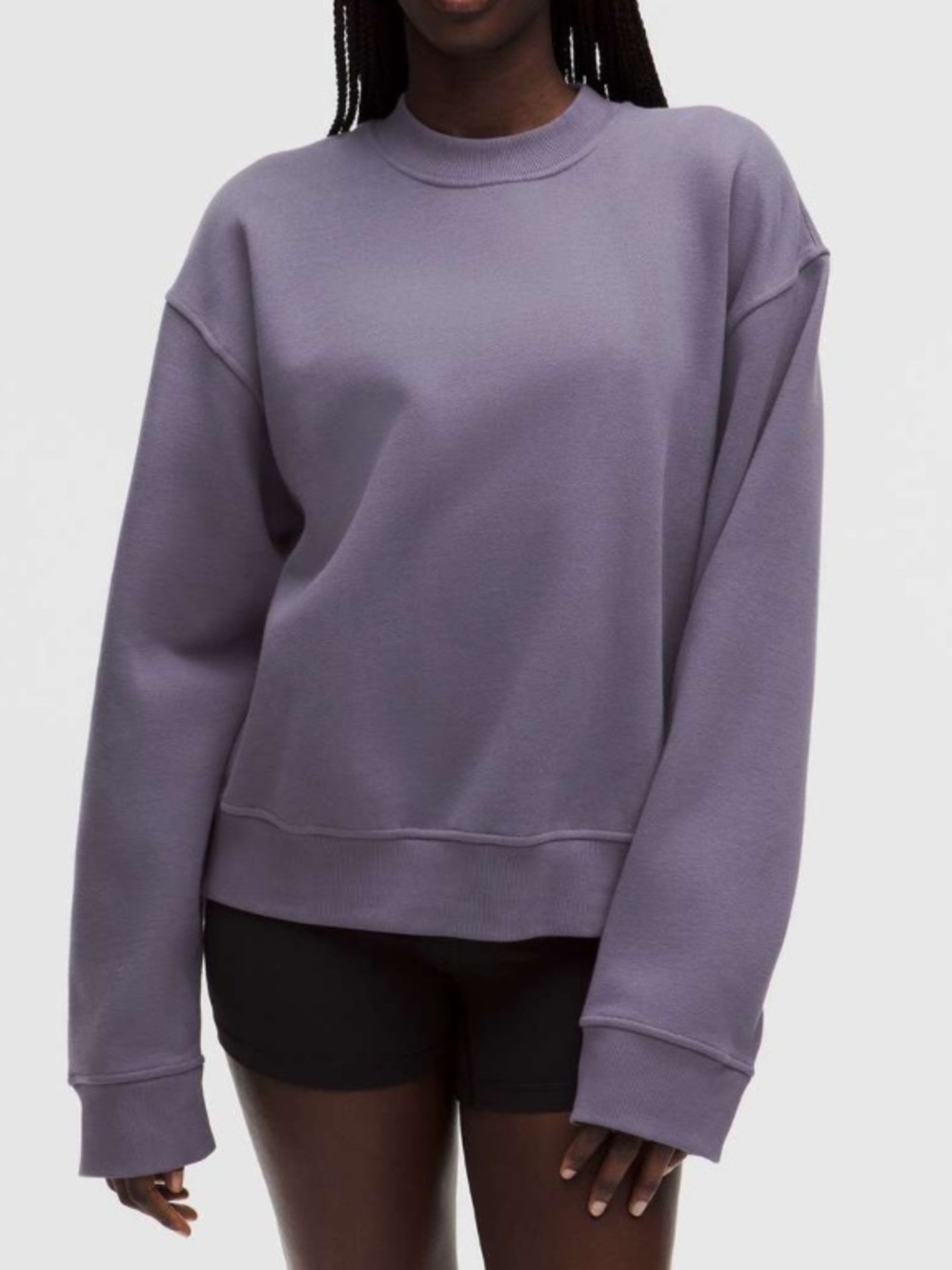 Lululemon Steady State Crew Pullover Cropped Sweatshirt Grape Mist